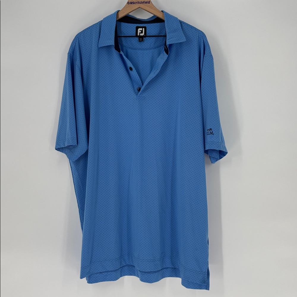FootJoy Men's blue polka dot  Golf Polo 2xl monogrammed kLLM fj